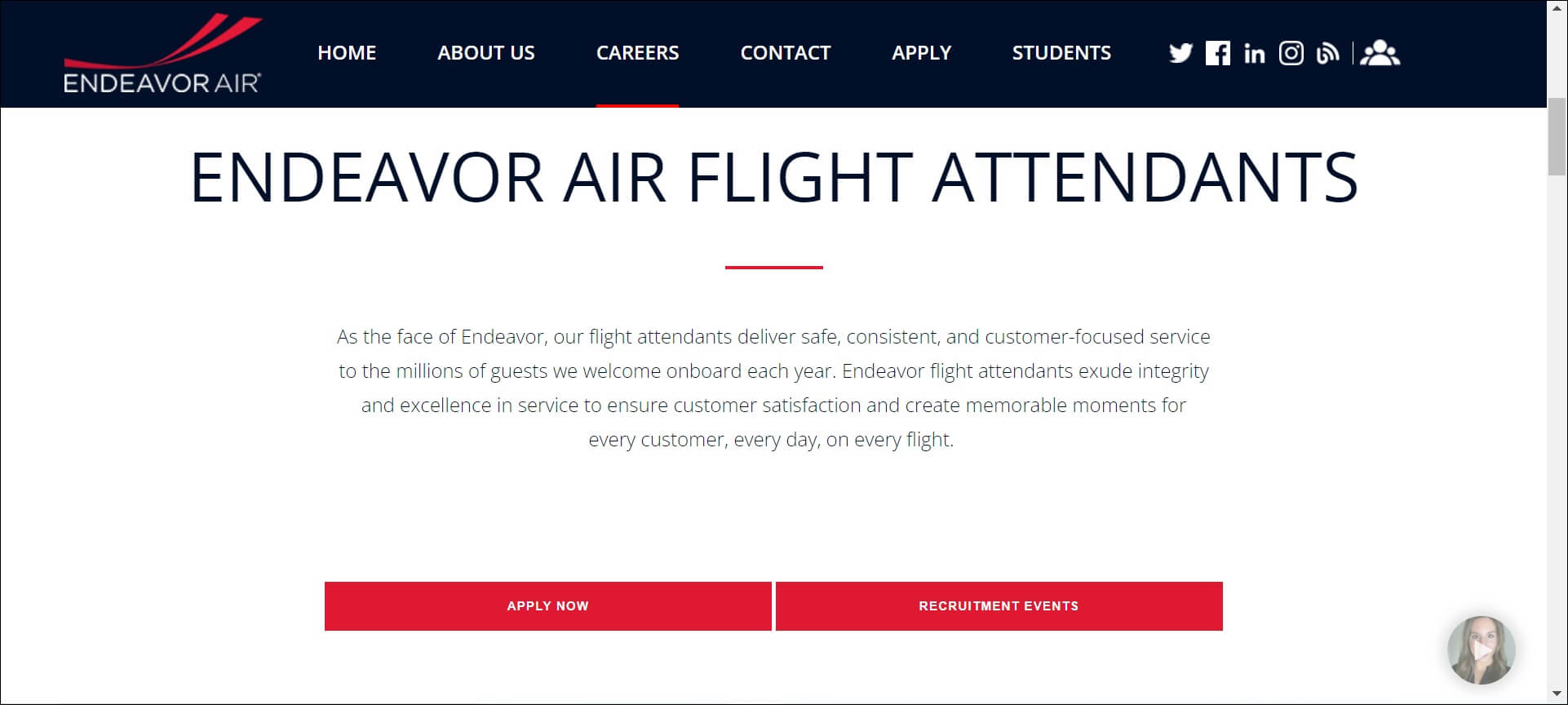 endeavor air careers page