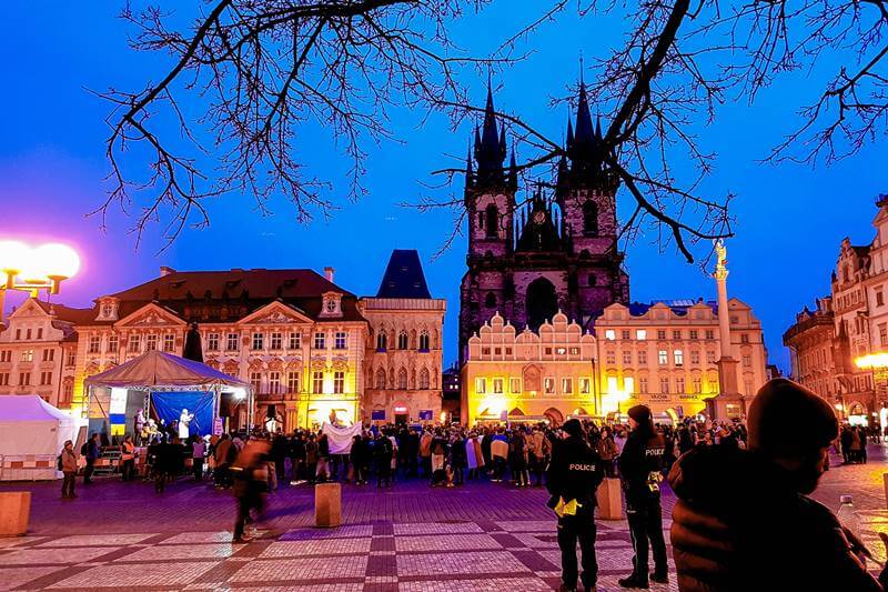 Prague at Night - Old Town Square - Layover