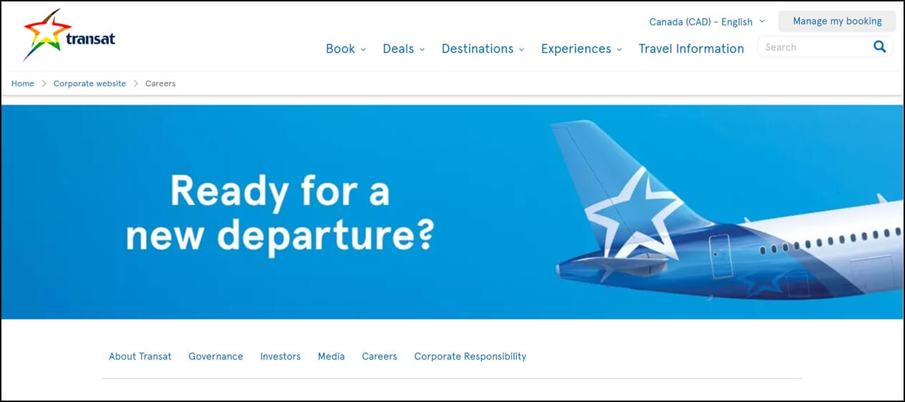 Air Transat Careers Page