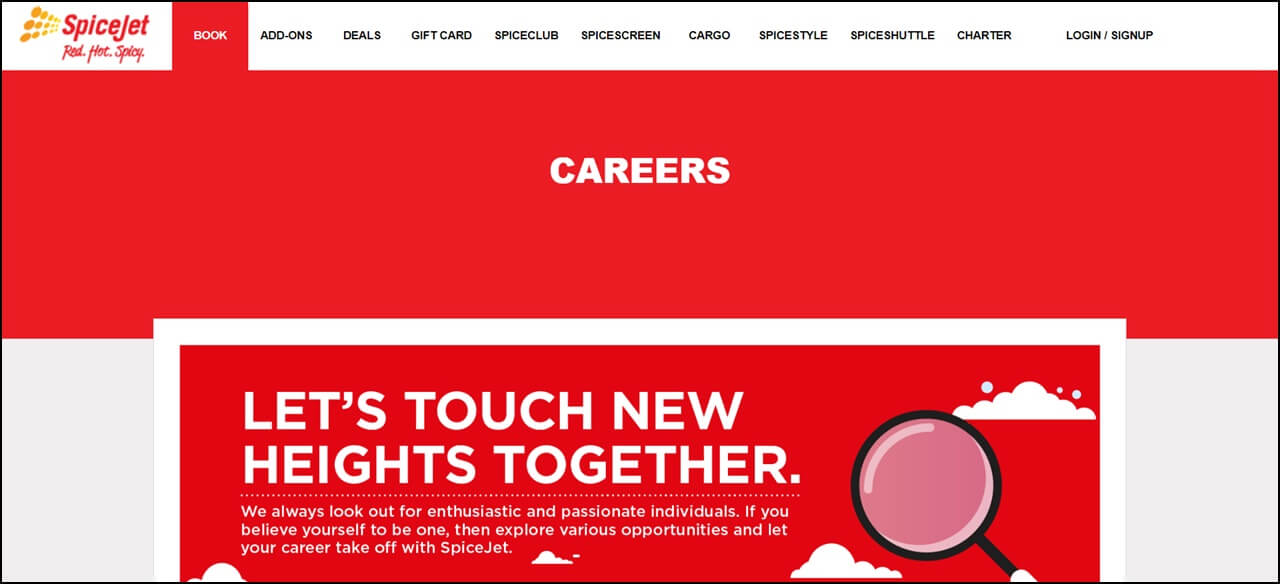 SpiceJet Careers Page
