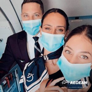 aegean airlines male and female cabin crew