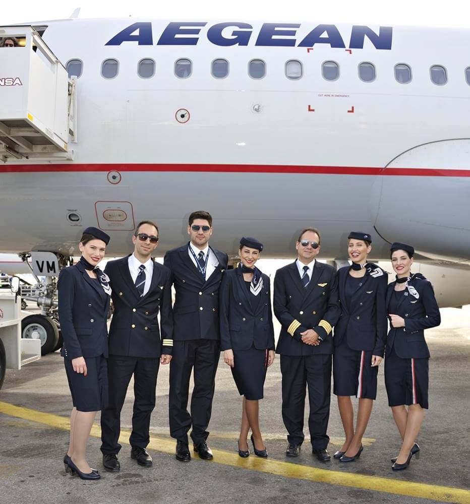 aegean airlines male and female crew