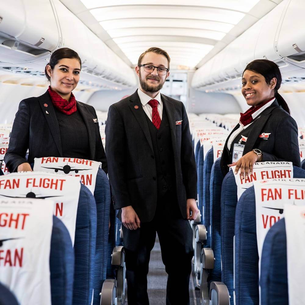 air canada flight attendants full uniform