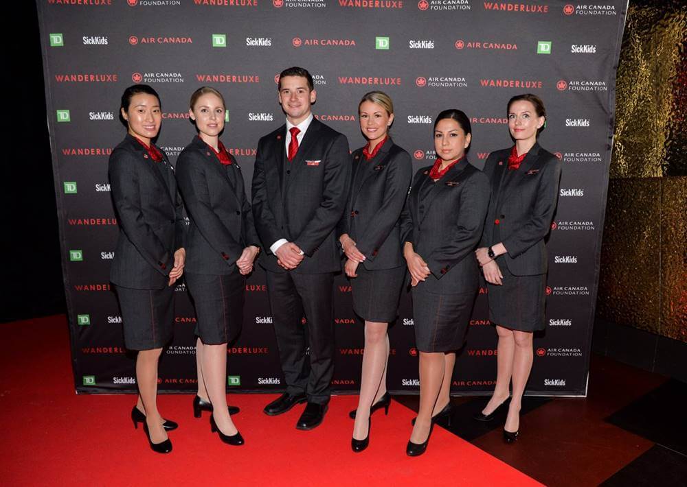 air canada male and female flight attendants