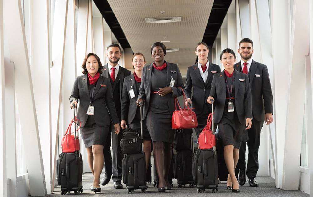 air canada poster flight attendants walk