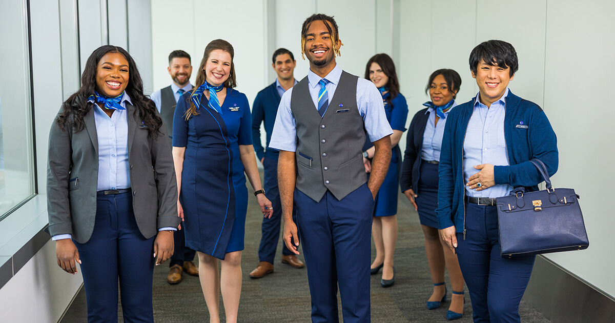 alaska air happy flight attendants