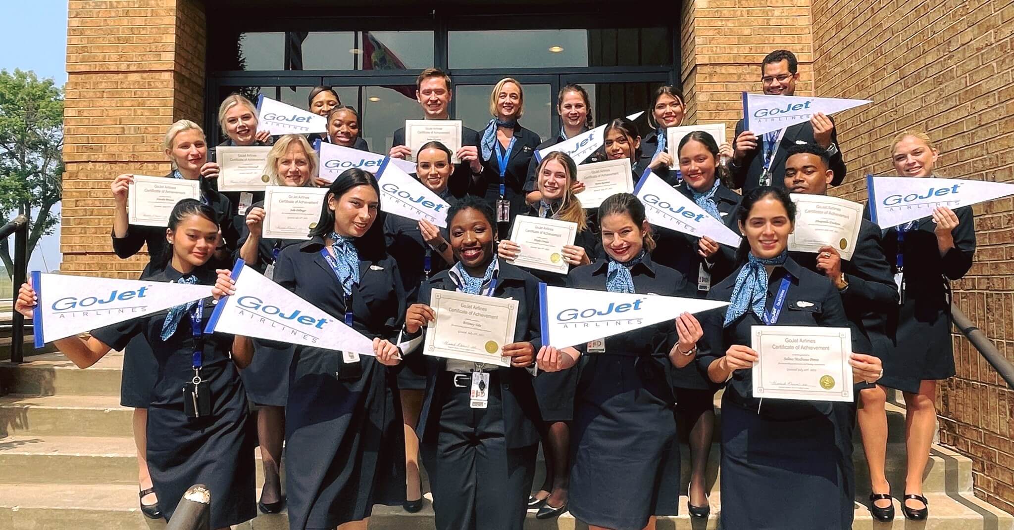 go jet flight attendant class photo