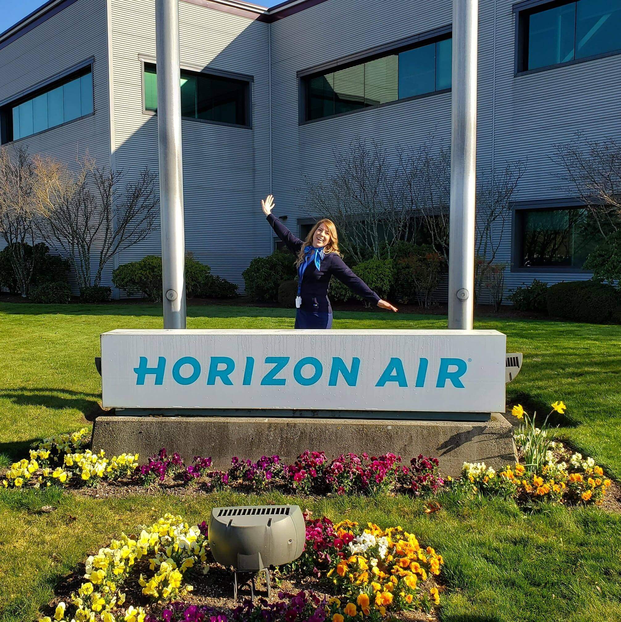 horizon air happy female crew