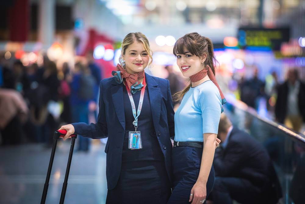 jazz female flight attendants airport