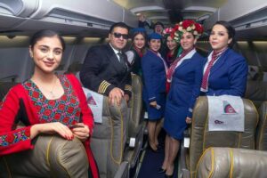jordan aviation flight attendants inagural flight
