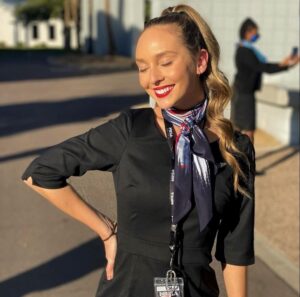 mesa airlines flight attendant enjoying the sun