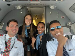 mesa airlines flight attendants with pilots