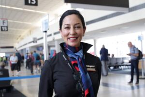 piedmont airlines female flight attendant full uniform