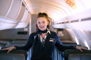 piedmont airlines flight attendant inside plane