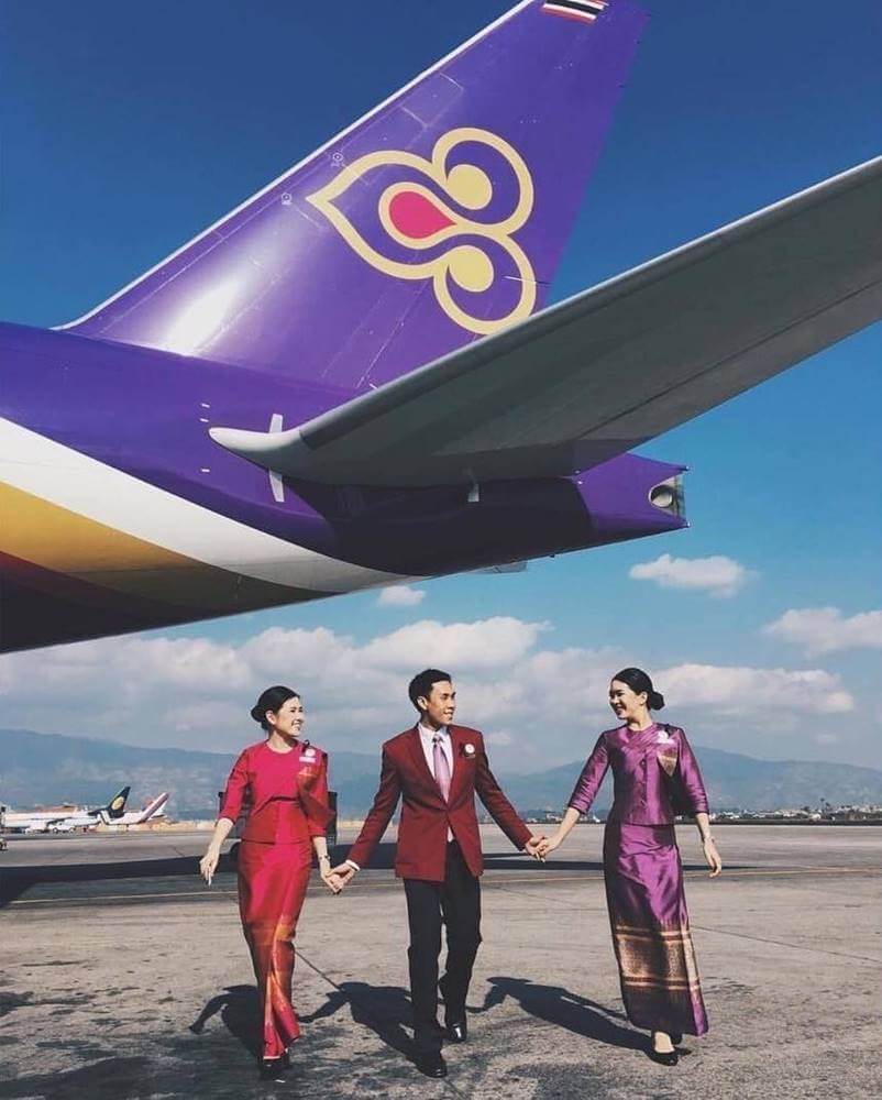 thai airways flight attendant full uniform