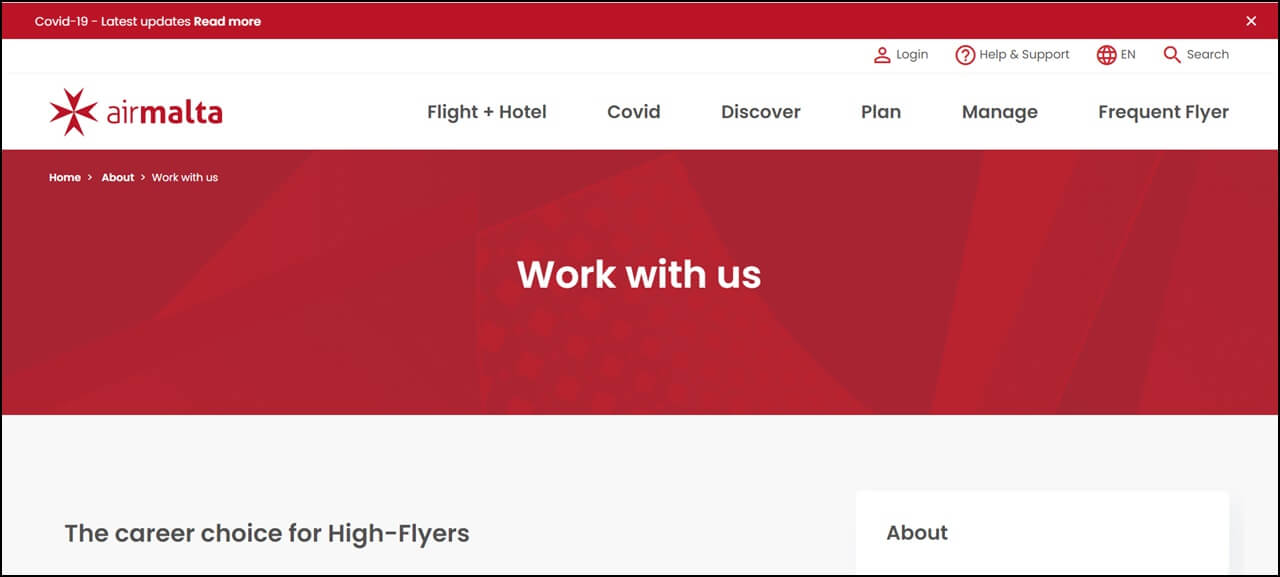 Air Malta Careers Page