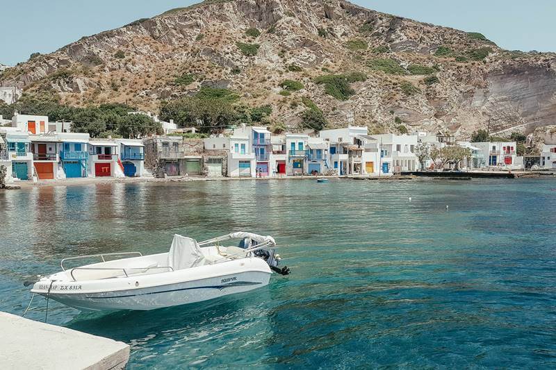 Klima colorful fishing village Milos Greece