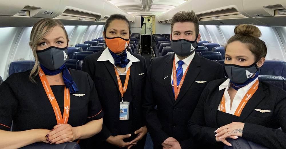air north male and female flight attendants