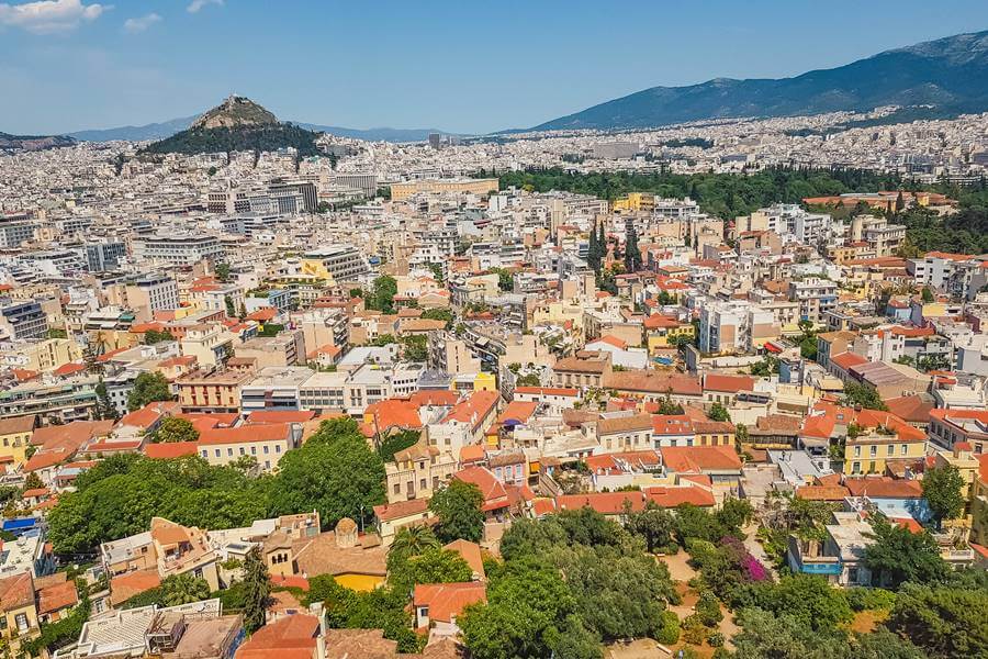 athens skyline view