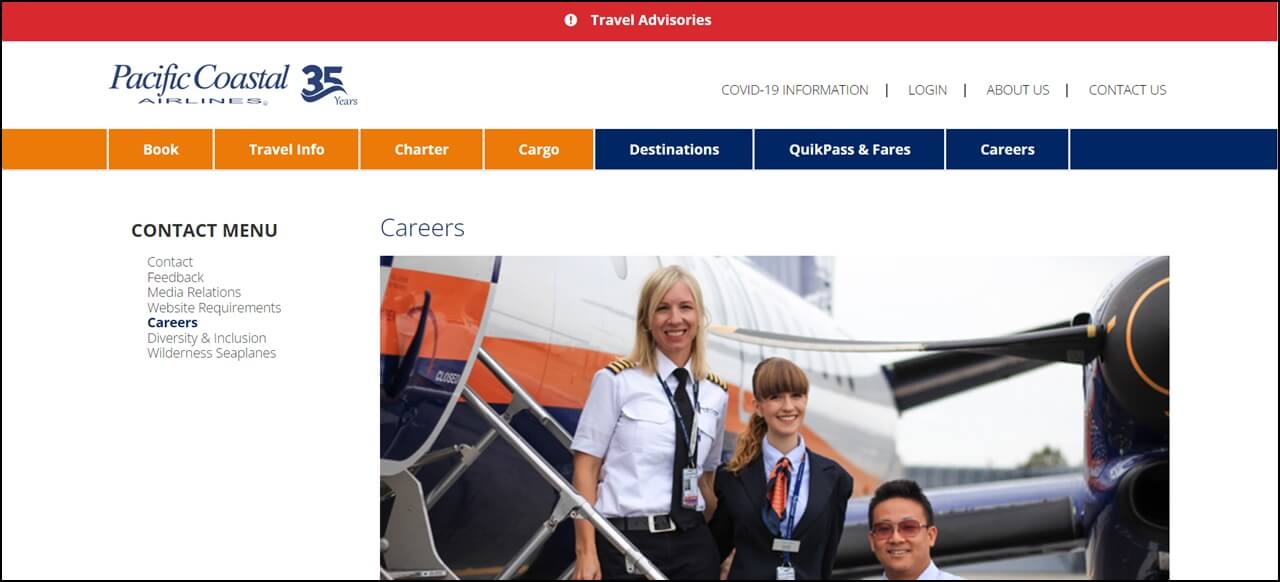 pacific coastal airlines careers page