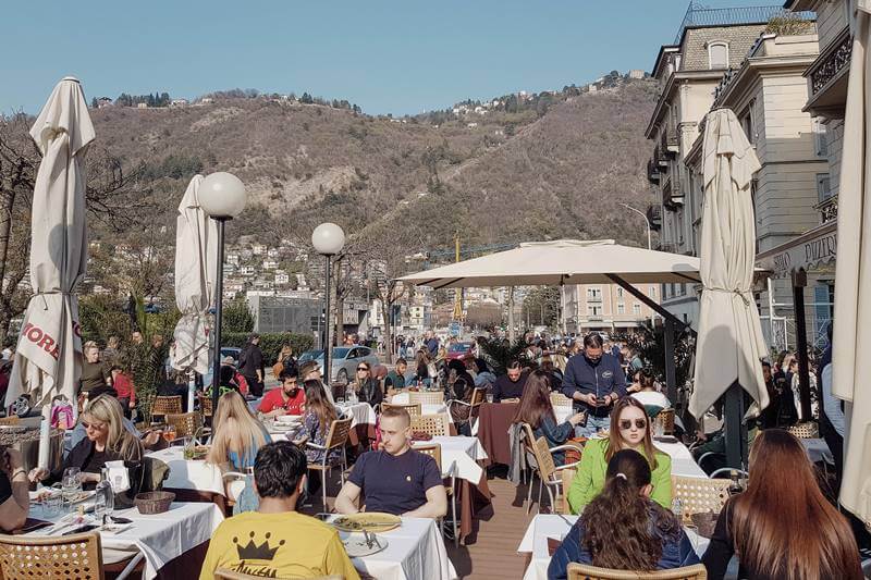 people enjoying the fresh air in Lake Como