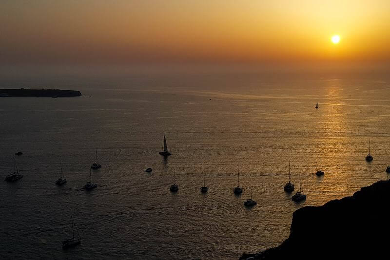 sunset in Santorini Greece