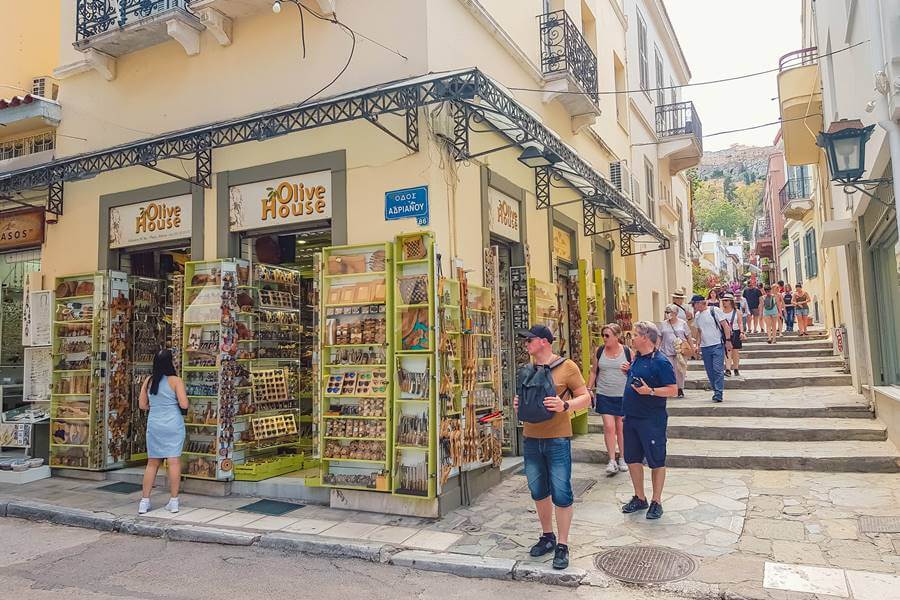 tourist shops in markets athens