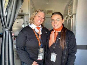Air Inuit flight stewardesses smiling