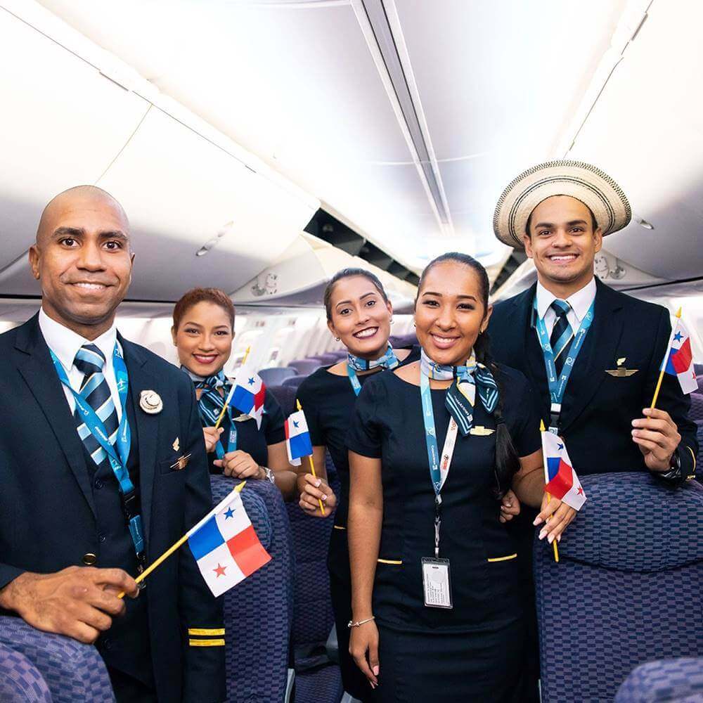 Copa Airlines cabin crews panama flag