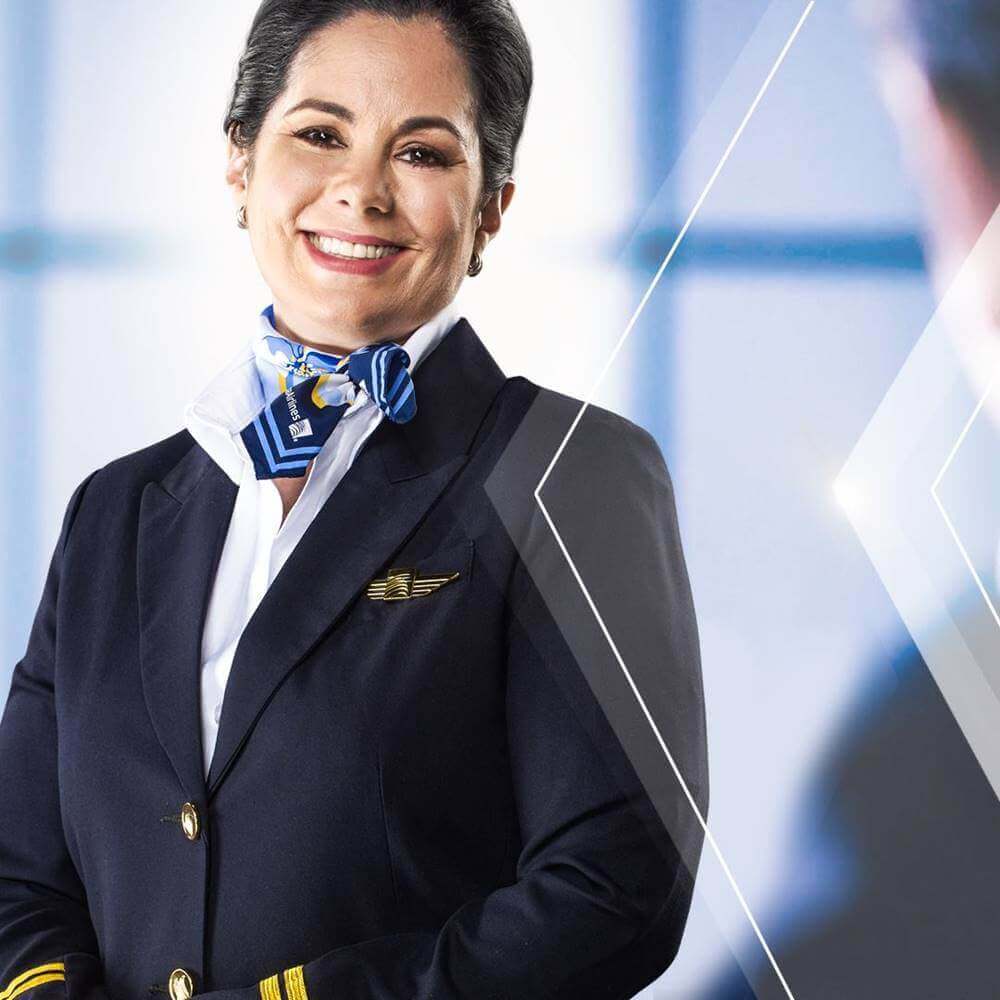 Copa Airlines female cabin crew smile