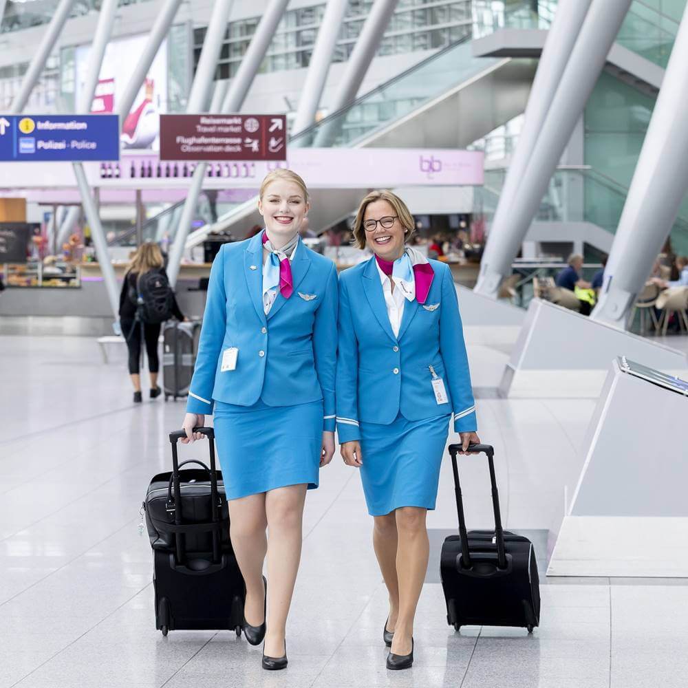 Eurowings female cabin crews full uniform