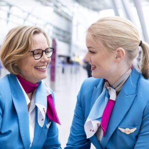 Eurowings happy flight attendants