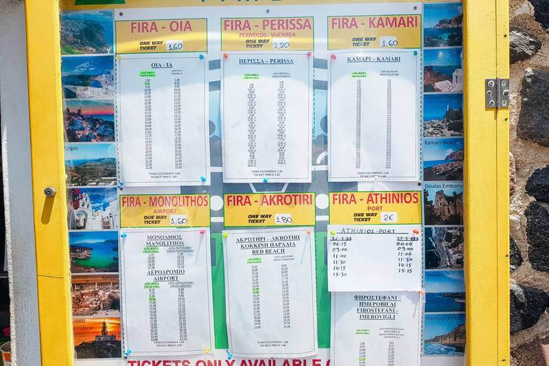 Fira Bus Station schedules and destinations