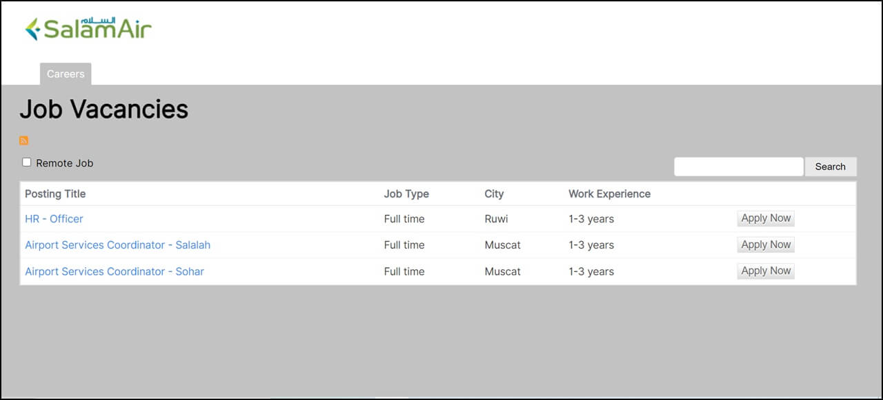 SalamAir Careers Page
