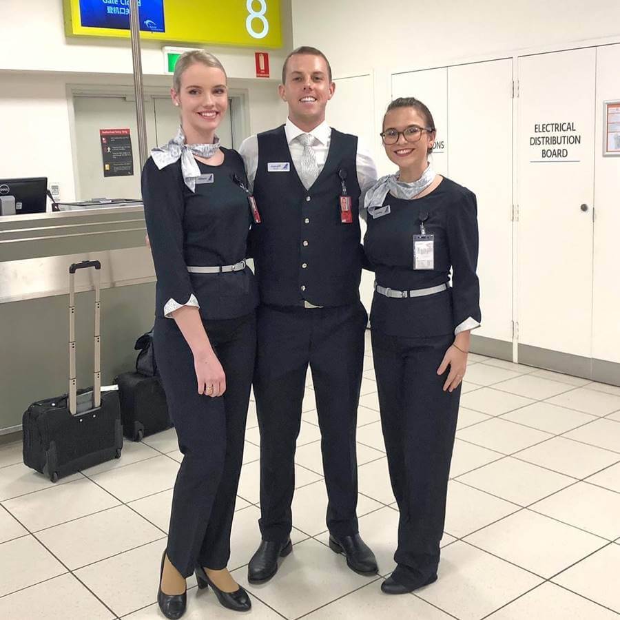 airnorth australia male and female flight attendant uniforms