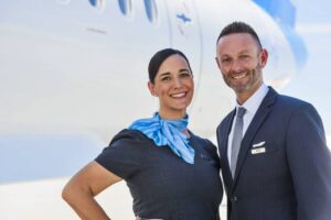 cobham aviation services male and female flight attendants