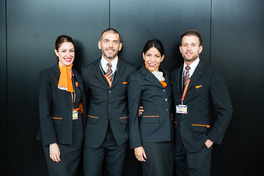 easyjet cabin crew male and female uniform
