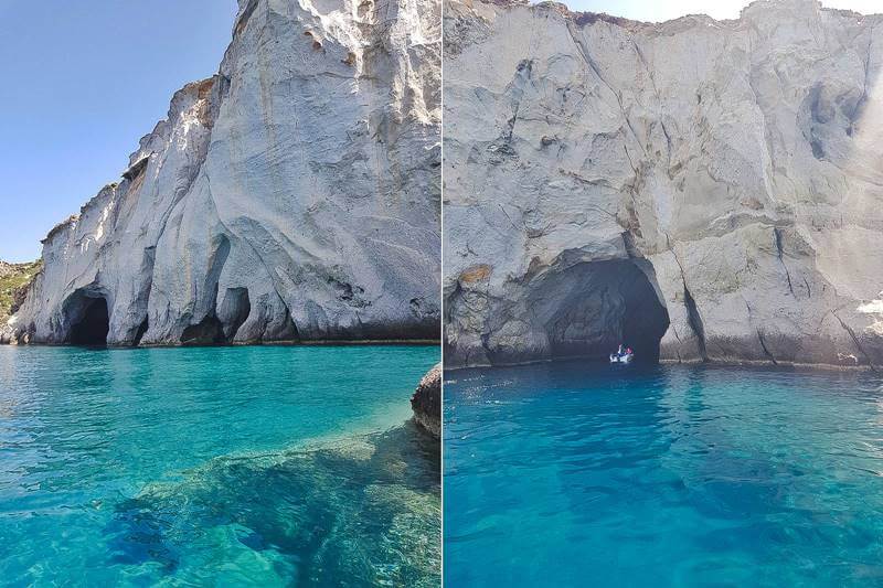 kleftiko beach caves in milos greece
