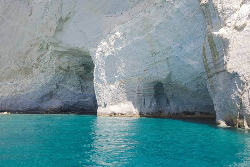 kleftiko caves in milso greece