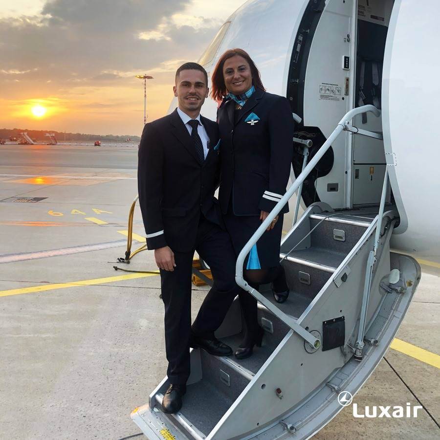 luxair crew sunset