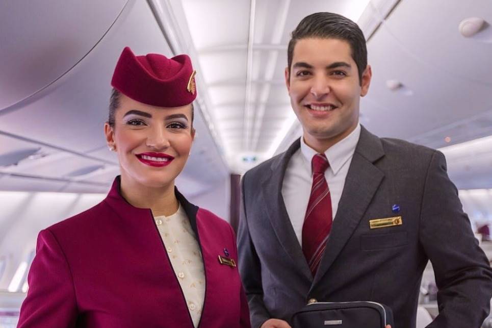 qatar airways male and female cabin crew