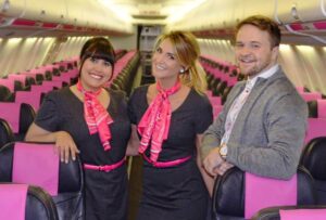 swoop male and female flight attendants