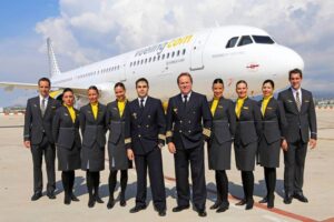 vueling flight and cabin crews plane background