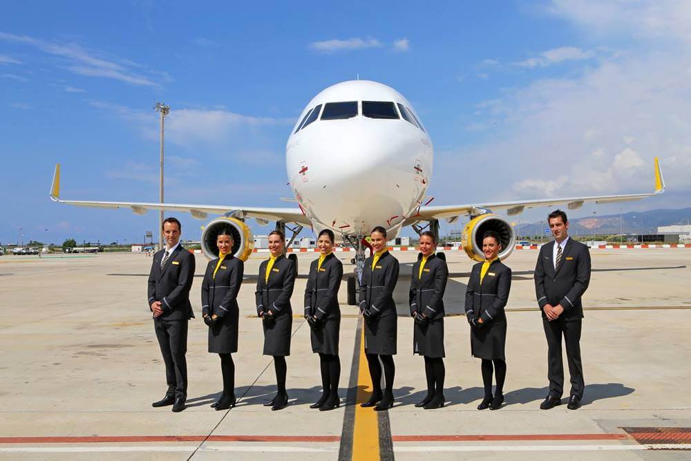 vuelling flight attendants full uniform