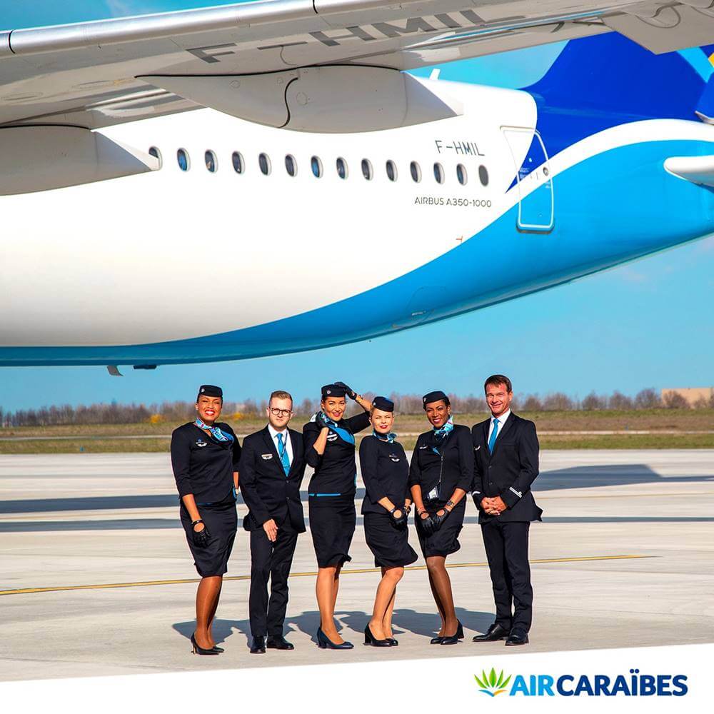 Air Caraibes flight attendants full uniform