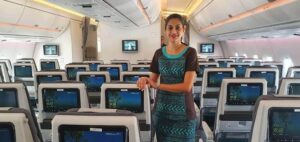 Fiji Airways female crew cabin