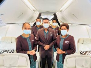 Fiji Airways flight flight attendants cabin