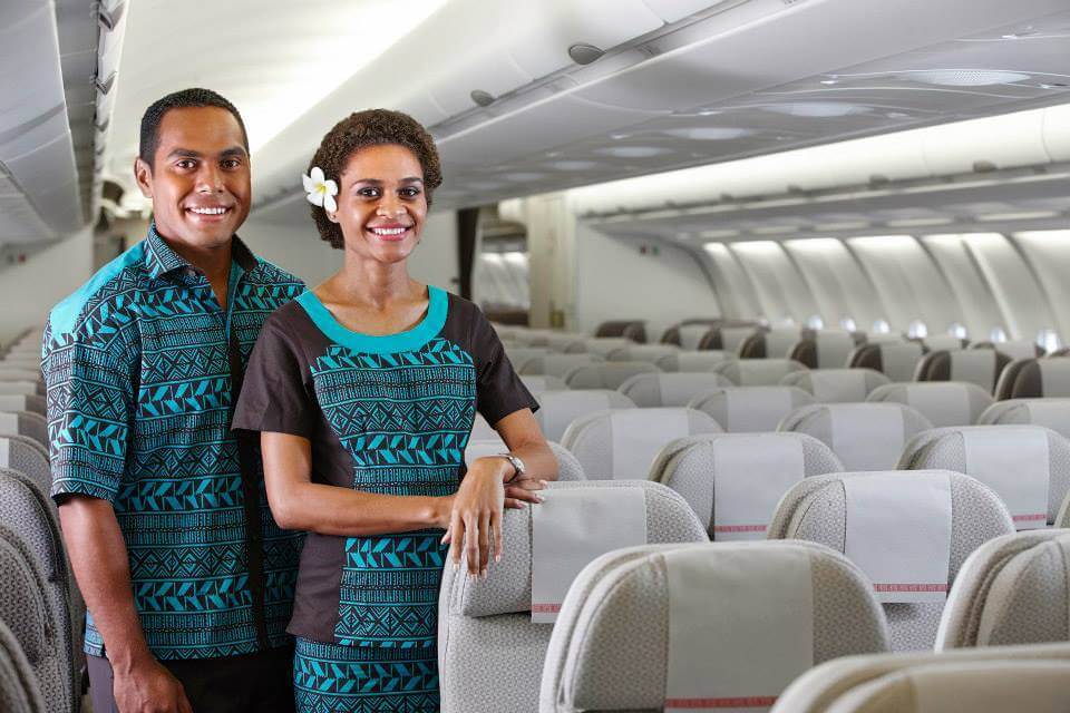 Fiji Airways male and female crews ready to board