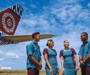 Fiji Airways male and female flight attendants