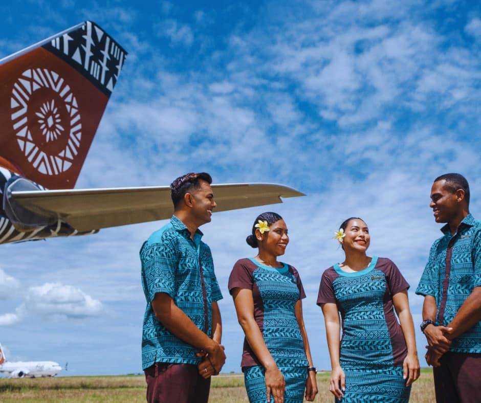 Fiji Airways male and female flight attendants